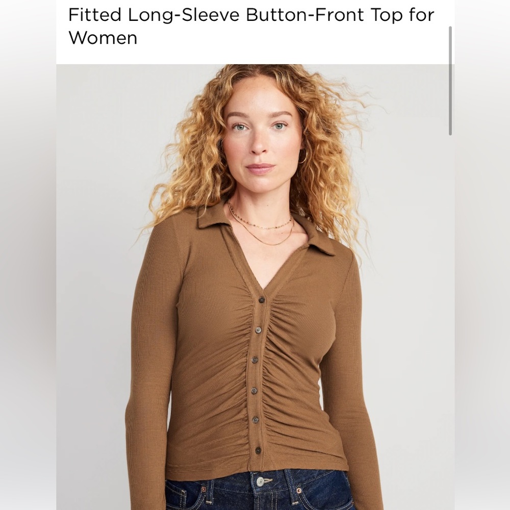 Ruched button down